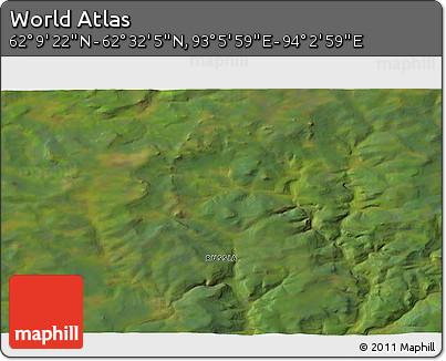 Satellite 3D Map of the Area around 62° 20' 44" N, 93° 34' 29" E