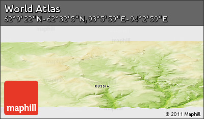 Physical Panoramic Map of the Area around 62° 20' 44" N, 93° 34' 29" E