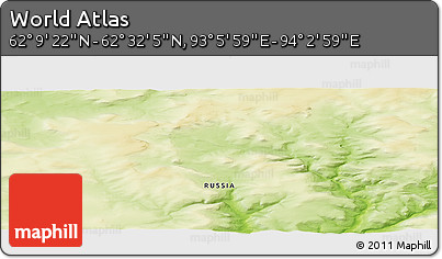 Physical Panoramic Map of the Area around 62° 20' 44" N, 93° 34' 29" E