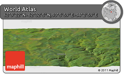 Satellite Panoramic Map of the Area around 62° 20' 44" N, 93° 34' 29" E