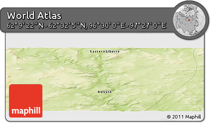 Physical Panoramic Map of the Area around 62° 20' 44" N, 96° 58' 29" E