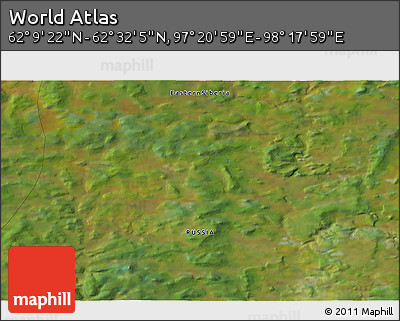 Satellite 3D Map of the Area around 62° 20' 44" N, 97° 49' 29" E