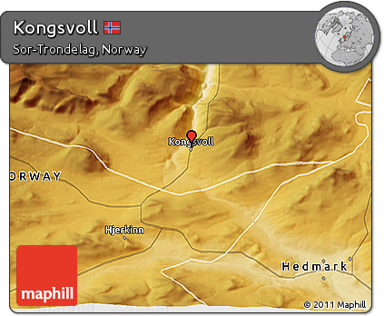 Physical 3D Map of Kongsvoll