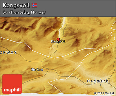Physical 3D Map of Kongsvoll