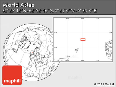 Blank Location Map of the Area around 62° 40' 59" N, 0° 4' 30" E