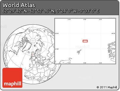Blank Location Map of the Area around 62° 40' 59" N, 0° 4' 30" E
