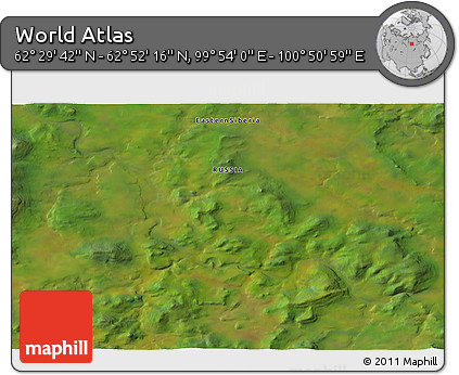Satellite 3D Map of the Area around 62° 40' 59" N, 100° 22' 30" E