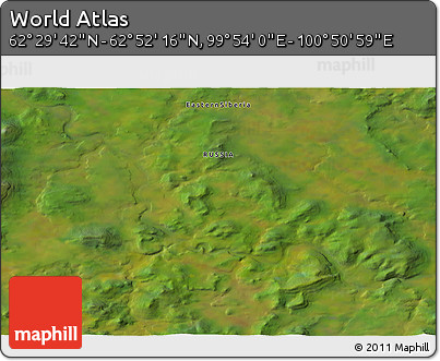 Satellite 3D Map of the Area around 62° 40' 59" N, 100° 22' 30" E