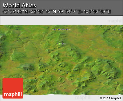 Satellite 3D Map of the Area around 62° 40' 59" N, 100° 22' 30" E