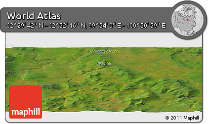 Satellite Panoramic Map of the Area around 62° 40' 59" N, 100° 22' 30" E