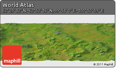 Satellite Panoramic Map of the Area around 62° 40' 59" N, 100° 22' 30" E