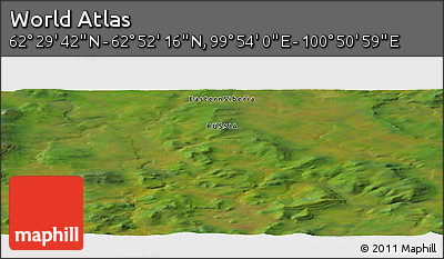 Satellite Panoramic Map of the Area around 62° 40' 59" N, 100° 22' 30" E