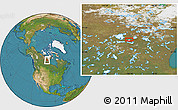 Satellite Location Map of the area around 62° 40' 59" N, 100° 13' 29" W
