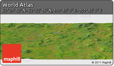 Satellite Panoramic Map of the Area around 62° 40' 59" N, 101° 13' 29" E