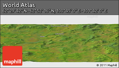 Satellite Panoramic Map of the Area around 62° 40' 59" N, 101° 13' 29" E
