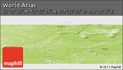 Physical Panoramic Map of the Area around 62° 40' 59" N, 108° 1' 30" E
