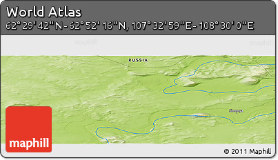 Physical Panoramic Map of the Area around 62° 40' 59" N, 108° 1' 30" E