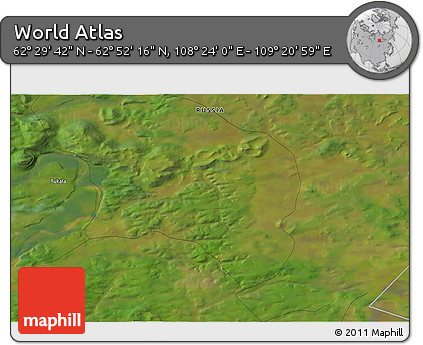 Satellite 3D Map of the Area around 62° 40' 59" N, 108° 52' 30" E