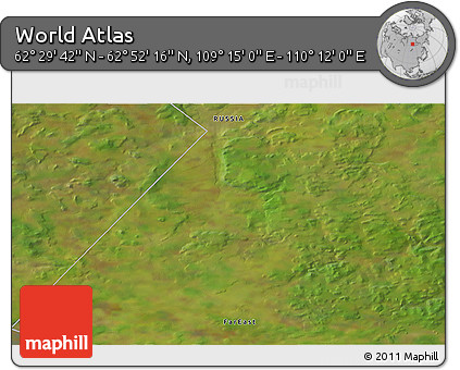 Satellite 3D Map of the Area around 62° 40' 59" N, 109° 43' 29" E