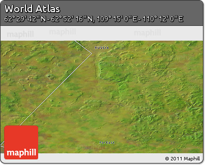 Satellite 3D Map of the Area around 62° 40' 59" N, 109° 43' 29" E