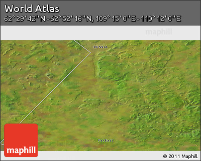 Satellite 3D Map of the Area around 62° 40' 59" N, 109° 43' 29" E