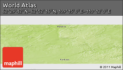 Physical Panoramic Map of the Area around 62° 40' 59" N, 109° 43' 29" E