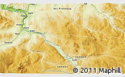 Physical 3D Map of the area around 62° 40' 59" N, 10° 16' 30" E