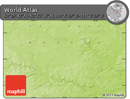 Physical Map of the Area around 62° 40' 59" N, 110° 34' 29" E
