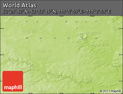 Physical Map of the Area around 62° 40' 59" N, 110° 34' 29" E