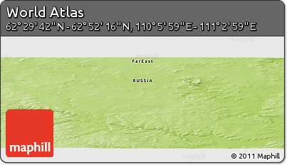 Physical Panoramic Map of the Area around 62° 40' 59" N, 110° 34' 29" E