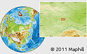 Physical Location Map of the area around 62° 40' 59" N, 113° 7' 30" E