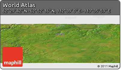 Satellite Panoramic Map of the Area around 62° 40' 59" N, 113° 7' 30" E