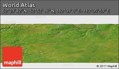 Satellite Panoramic Map of the Area around 62° 40' 59" N, 113° 7' 30" E