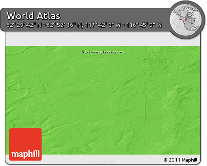 Political 3D Map of the Area around 62° 40' 59" N, 117° 13' 29" W