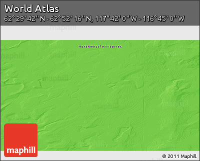 Political 3D Map of the Area around 62° 40' 59" N, 117° 13' 29" W