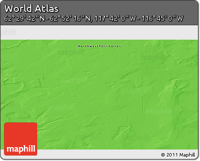 Political 3D Map of the Area around 62° 40' 59" N, 117° 13' 29" W
