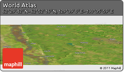 Satellite Panoramic Map of the Area around 62° 40' 59" N, 130° 7' 30" E
