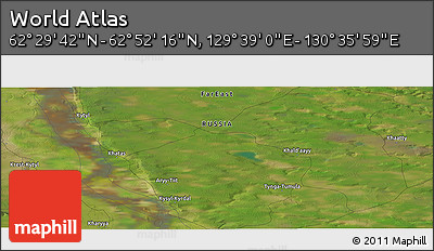 Satellite Panoramic Map of the Area around 62° 40' 59" N, 130° 7' 30" E