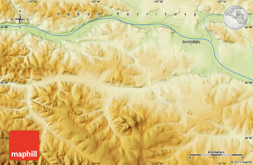Physical Map of Fort Selkirk