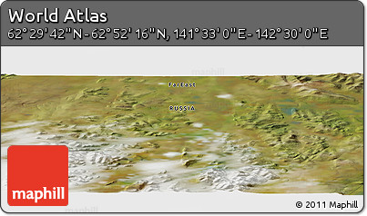 Satellite Panoramic Map of the Area around 62° 40' 59" N, 142° 1' 30" E