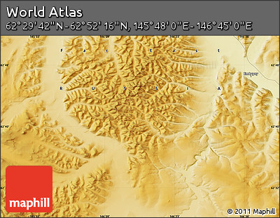 Physical Map of the Area around 62° 40' 59" N, 146° 16' 30" E