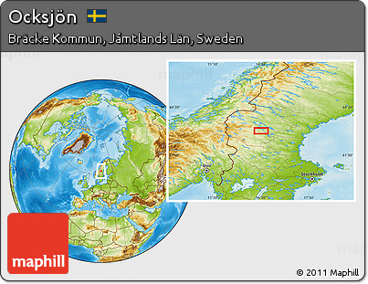 Physical Location Map of Ocksjön