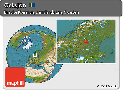 Satellite Location Map of Ocksjön
