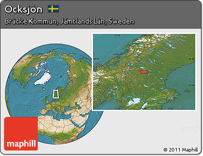 Satellite Location Map of Ocksjön