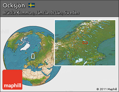 Satellite Location Map of Ocksjön