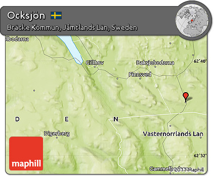 Physical Map of Ocksjön