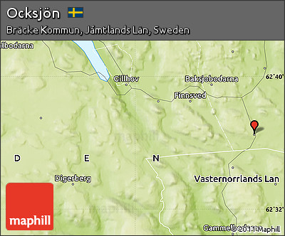 Physical Map of Ocksjön