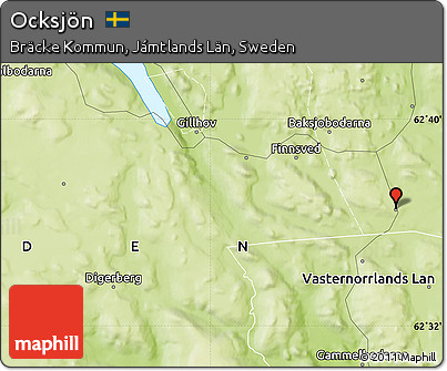 Physical Map of Ocksjön