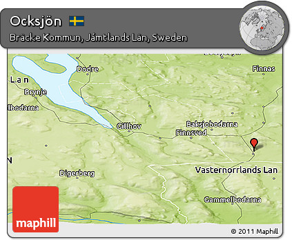 Physical Panoramic Map of Ocksjön