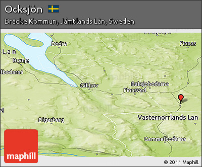 Physical Panoramic Map of Ocksjön